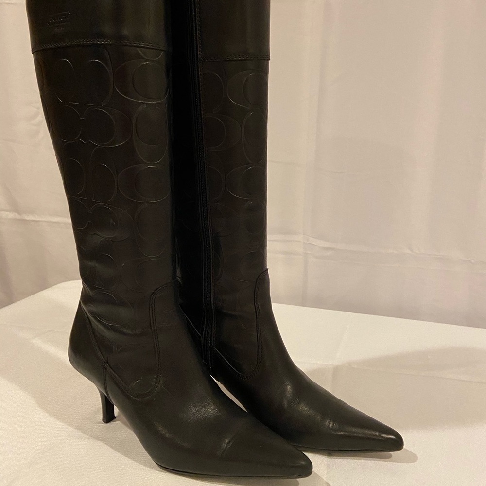 Coach Leather Monogram Boots - Picture 5 of 13